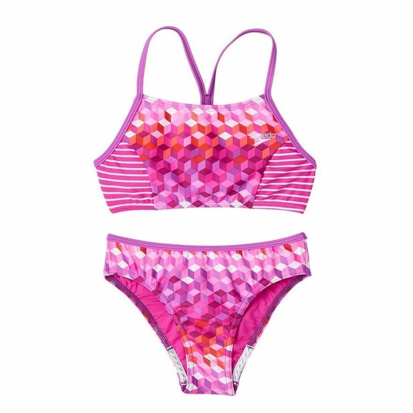 Speedo Other - SPEEDO Girls Geometric Design Two Piece Swimsuit